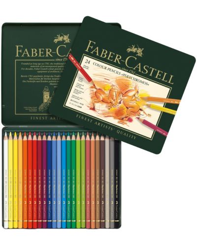 Комплект цветни моливи Faber-Castell Polychromos - 24 цвята - 3