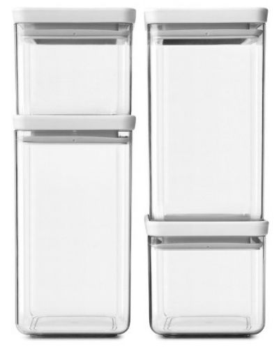 Комплект от 4 буркана Brabantia - Tasty+, 2 х 0.7 l + 2 x 1.6 l, Light Grey - 1