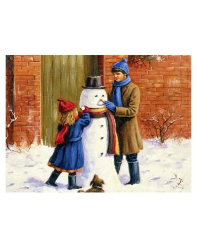 Комплект за рисуване с акрилни бои Royal - Снежен човек, 39 х 30 cm - 1