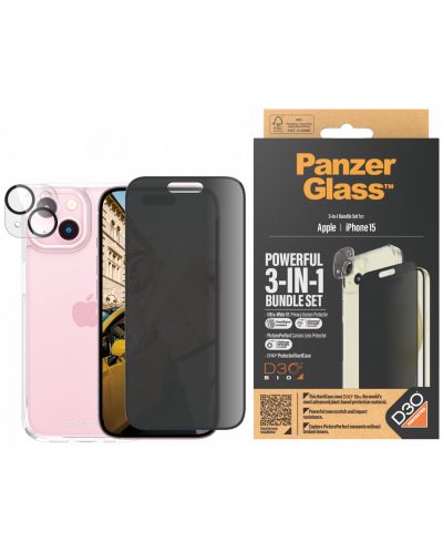 Калъф и протектори PanzerGlass - UWF Privacy, iPhone 15 - 1