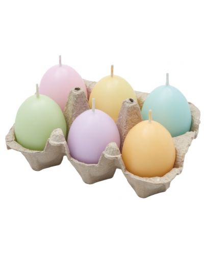 Комплект свещи LCA - Великденски яйца, Pastel Mix, 6 броя - 1