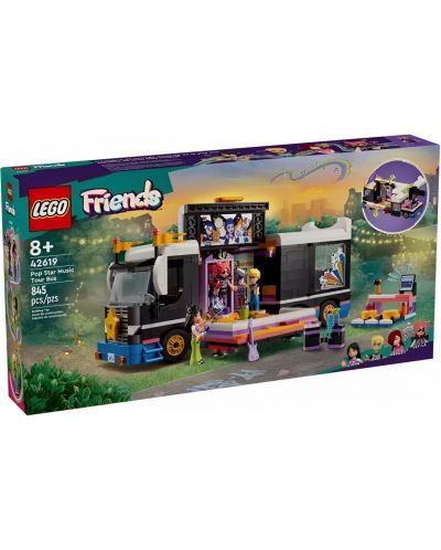 Конструктор LEGO Friends - Бус за турне на поп звезди (42619) - 1