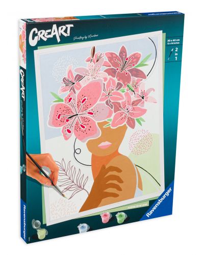 Комплект за рисуване по номера Ravensburger CreArt - Цветя в ума ми - 1
