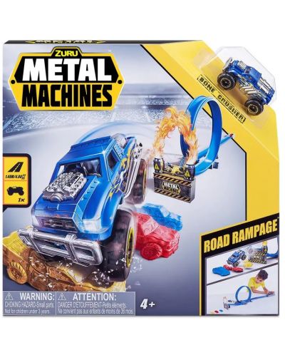 Комплект Zuru - Metal Machines, писта с лупинг и количка, Road Rampage - 1