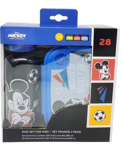 Комплект бутилка и кутия за храна Disney - Mickey Mouse, син - 2