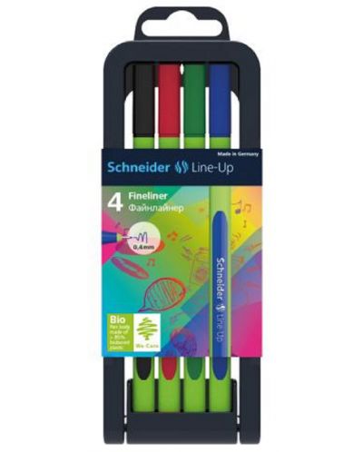 Комплект тънкописци Schneider - Line-Up 0.4 mm, 4 цвята - 1