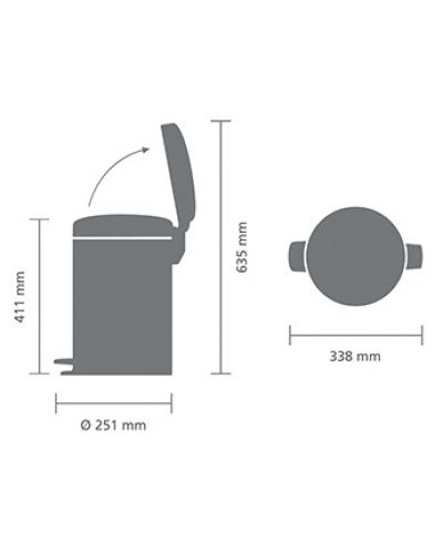 Кош за отпадъци Brabantia - NewIcon, 12 l, Pine Green - 10