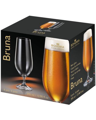 Комплект чаши за бира Bohemia - Royal Bruna, 6 броя x 395 ml - 2