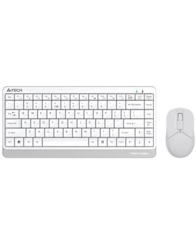 Комплект мишка и клавиатура A4tech - FG1112 Fstyler, безжичен, бял - 1