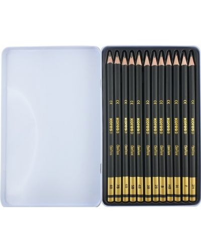 Комплект моливи за скициране Kores - 12 бр - 3