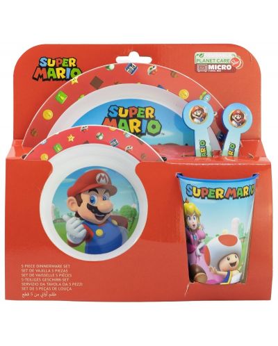 Комплект за хранене Stor - Micro, Super Mario, 5 части - 2