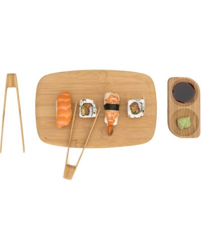 Комплект за суши Pebbly - 3 части, 15 x 10 x 5 cm, бамбук - 2