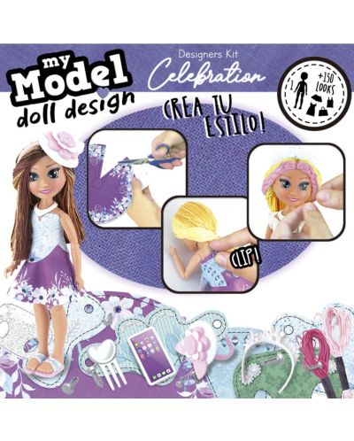 Комплект Educa - Направи своя дизайнерска кукла, Празничен стил - 2