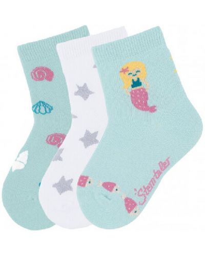 Комплект детски чорапи Sterntaler - с русалка, 23/26 размер, 3 чифта - 1