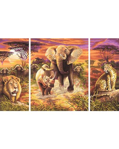 Комплект за рисуване по номера Schipper - Големите пет на Африка - 2