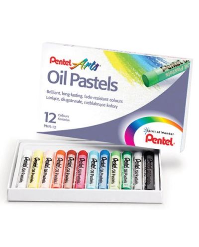 Комплект маслени пастели Pentel - Arts, 12 цвята - 1