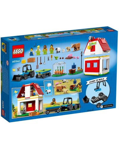 Конструктор LEGO City - Хамбар и животни във фермата (60346) - 2