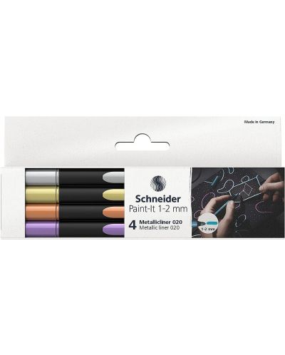 Комплект маркери Schneider Paint-It - 020, 1.0-2.0 mm, 4 цвята - 2