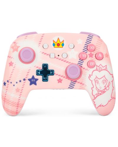 Безжичен контролер PowerA - Enhanced, Princess Peach Plaid (Nintendo Switch) - 1