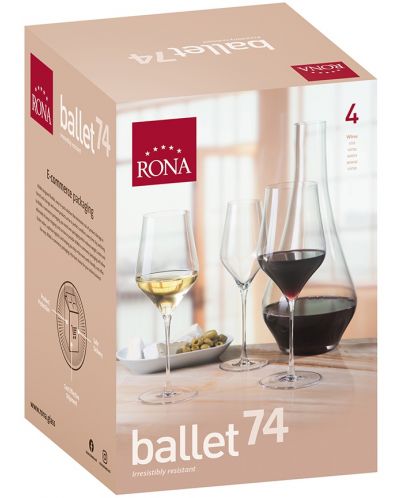 Комплект чаши за вино Rona - Ballet 7457, 4 броя x 740 ml - 2