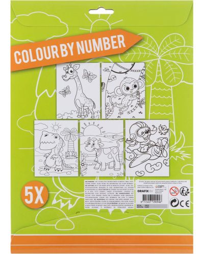 Комплект за рисуване по номера Grafix - Животни - 2