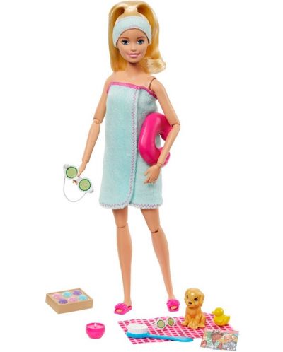 Комплект Mattel Barbie Wellness - Време за баня с кученце - 2