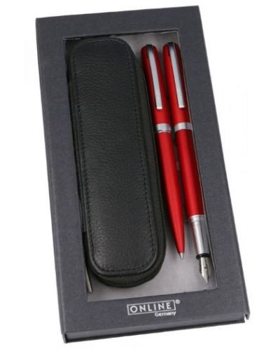 Комплект писалка и химикалка Online Eleganza - Satin Red - 2