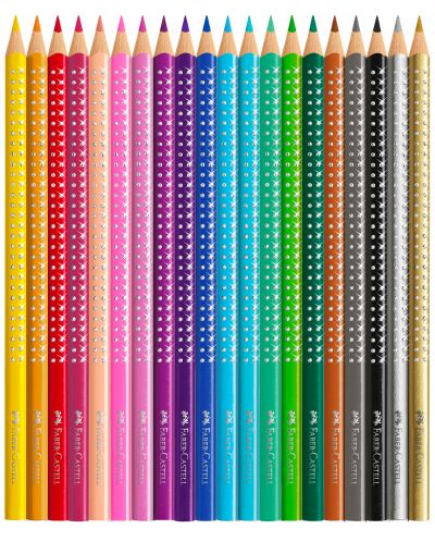 Комплект цветни моливи Faber-Castell Sparkle - 20 цвят + острилка - 3