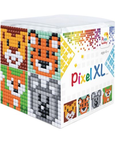 Креативен комплект с пиксели Pixelhobby - XL, Куб, Диви животни - 1