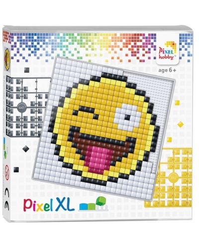 Креативен комплект с пиксели Pixelhobby - XL, Намигащо емоджи - 1