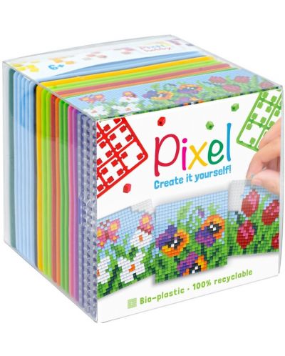 Креативен куб с пиксели Pixelhobby - Pixel Classic, Цветя - 1
