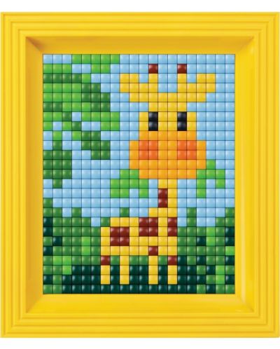 Креативен комплект с рамка и пиксели Pixelhobby - XL, Жираф - 1