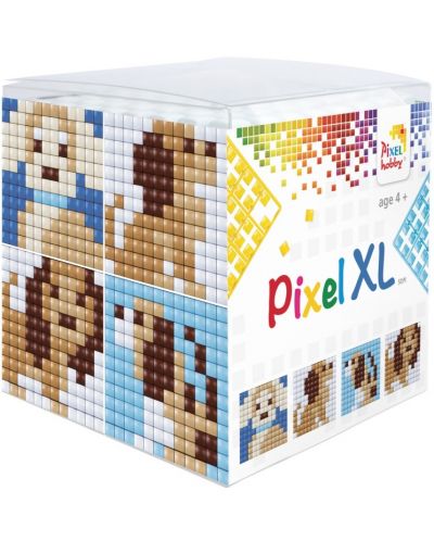 Креативен комплект с пиксели Pixelhobby - XL, Куб, кученца - 1