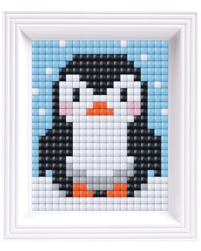 Креативен комплект с рамка и пиксели Pixelhobby - XL, Пингвинче - 1