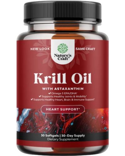 Krill Oil with Astaxanthin, 500 mg, 30 капсули, Nature's Craft - 1