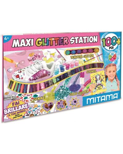 Креативен комплект Mitama Maxi Glitter Station - 100 части - 1