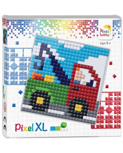 Креативен комплект с пиксели Pixelhobby - XL, Камион с кран - 1