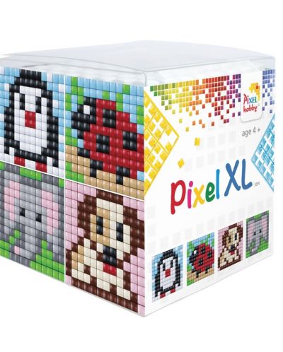 Креативен комплект с пиксели Pixelhobby - XL, Куб, животни - 1