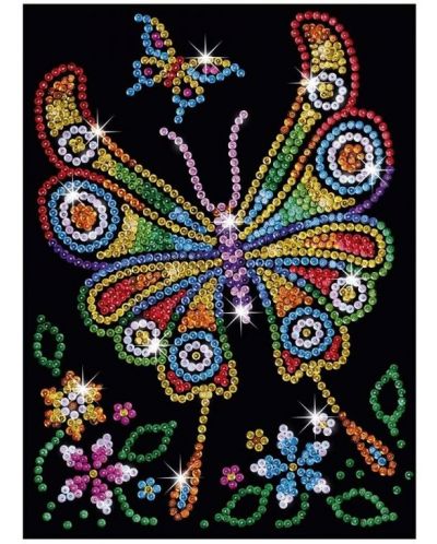 Творчески комплект KSG Crafts Sequin Art - Изкуство с пайети, Пеперуда - 1
