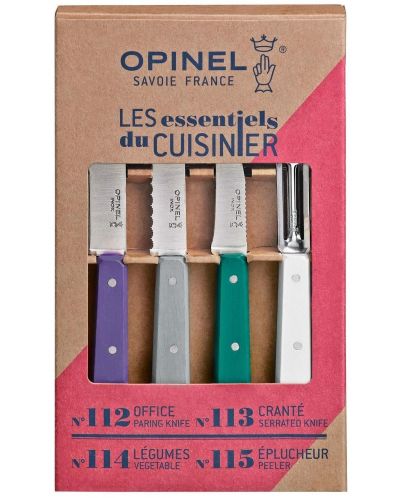 Кухненски комплект Opinel - Les Essentiels Art Deco, 4 части, многоцветен - 4