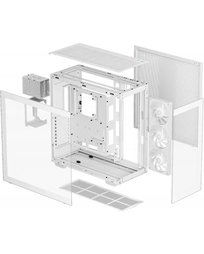 Кутия DeepCool - CH780 WH Dual-Chamber, full tower, бяла/прозрачна - 10