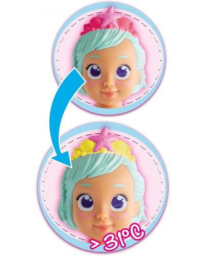 Кукла Simba Toys - Новородено бебе русалка със сменяща цвета си тиара - 3