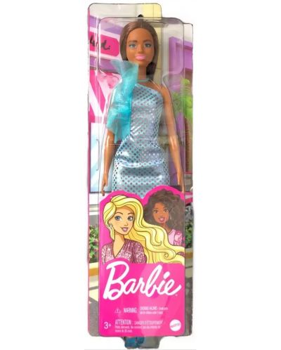Кукла Barbie - Със синьо-зелена рокля с пайети - 6