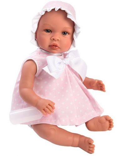 Кукла бебе Asi Dolls - Лея, с розова рокля на бели звезди, 46 cm - 1