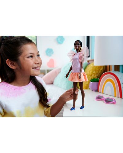 Кукла Barbie Fashionistas 216 - С прасковена парти рокля - 5
