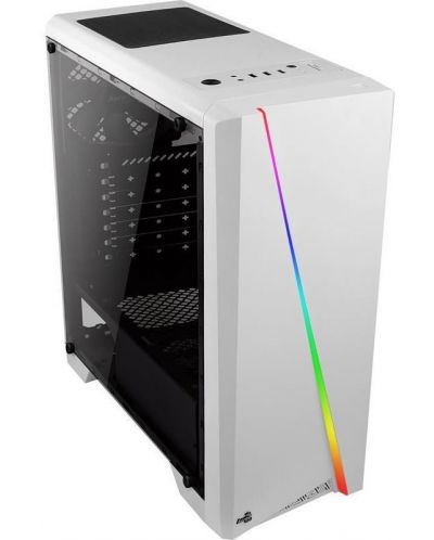 Кутия AeroCool - Cylon RGB, mid tower, бяла/прозрачна - 1