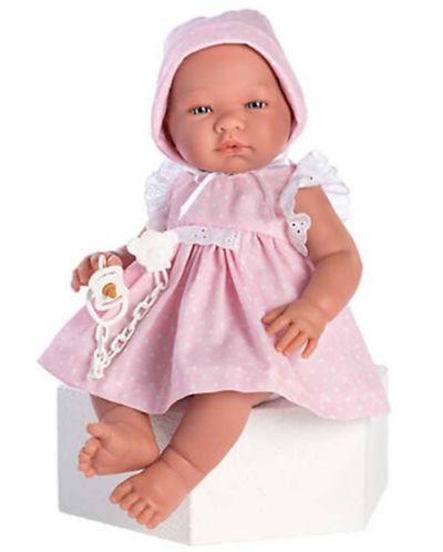 Кукла бебе Asi Dolls - Мария, с розова рокля, 43 cm - 1