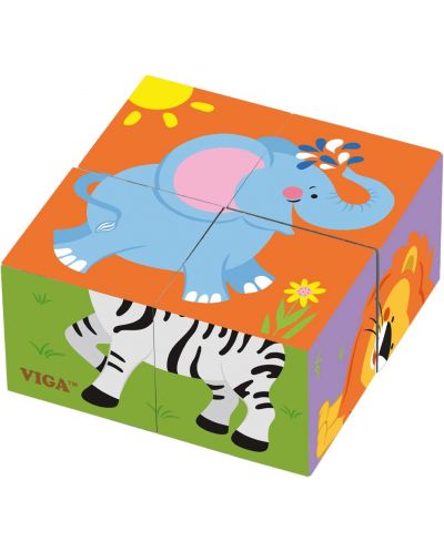 Кубчета Viga - Диви животни, 4 броя - 1