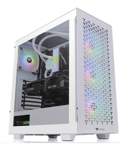 Кутия Thermaltake - V350 ARGB Air Snow, mid tower, бяла/прозрачна - 1