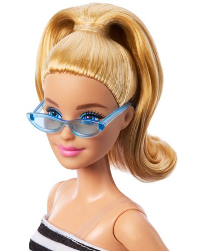 Кукла Barbie Fashionistas 213 - С черно-бял потник и розова пола - 3